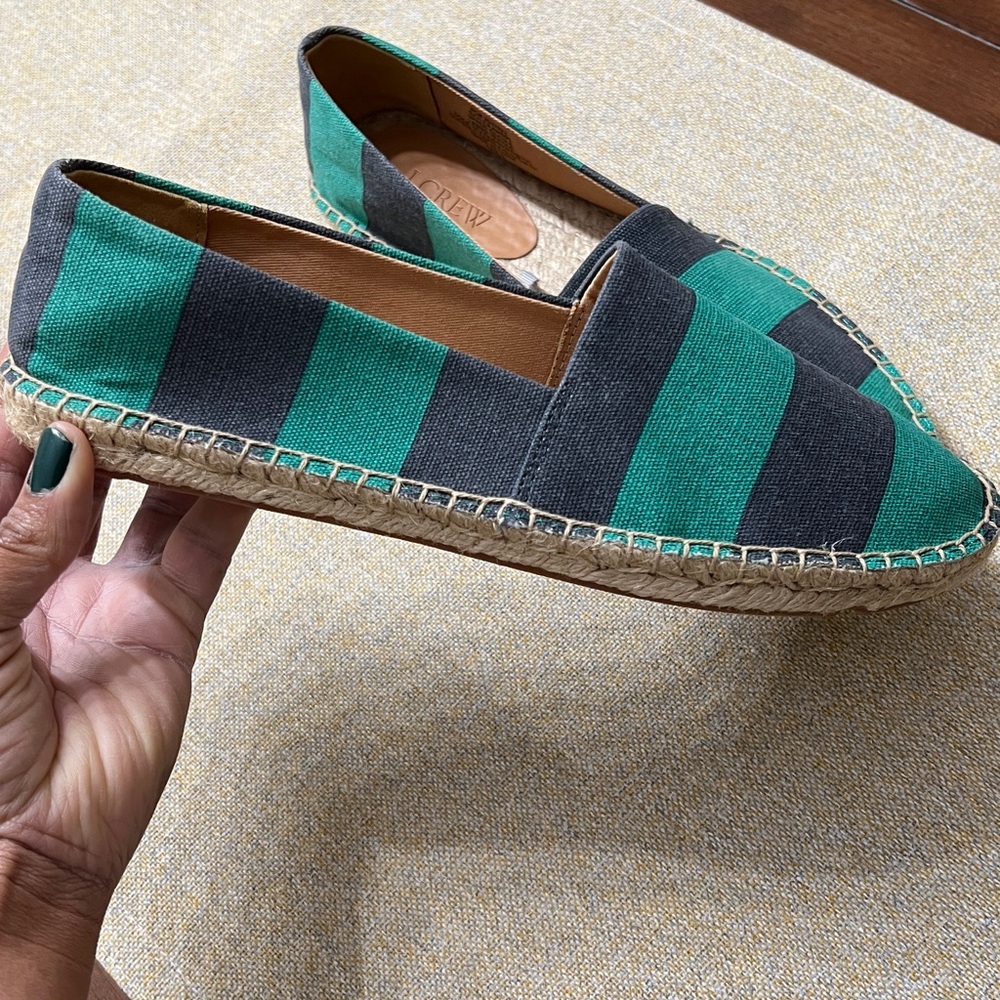 ❤️J Crew Espadrilles Women Striped Canvas Slip On - Picture 2 of 8